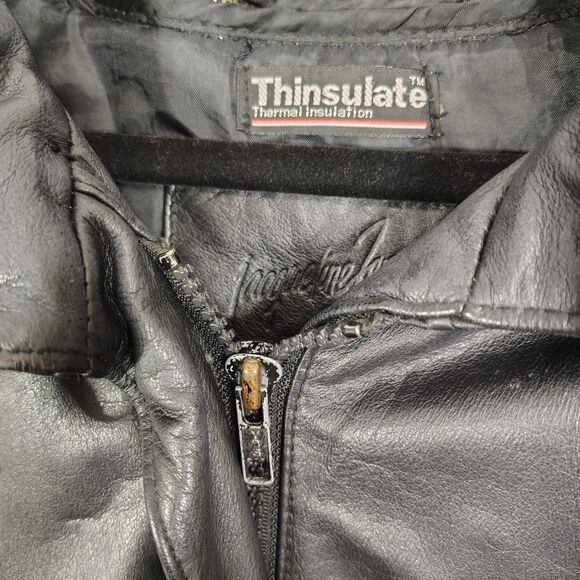 Vtg JACQUELINE FERRAR Leather Jacket XL Men's Thinsulate Long Lined - Picture 7 of 10